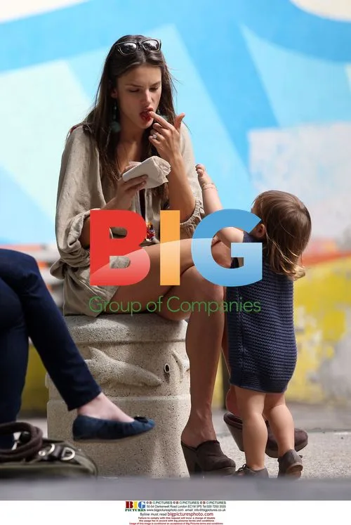 Alessandra Ambrosio with daughter Anja at NY park
