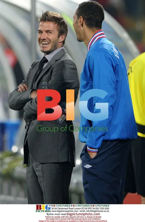 David Beckham & Rio Ferdinand at World Cup Match