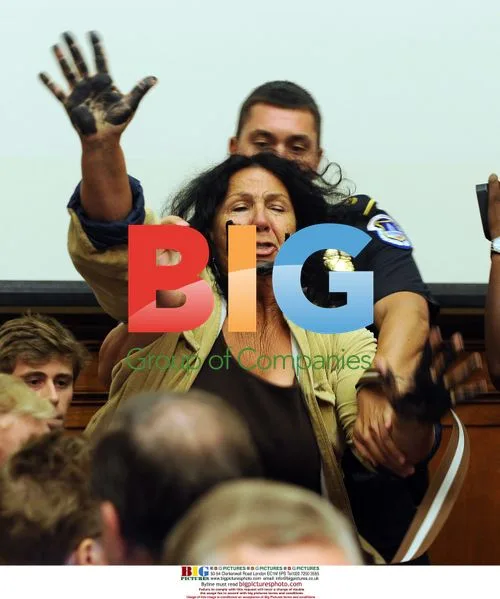 Protester calls for BP CEO Tony Hayward to be charged