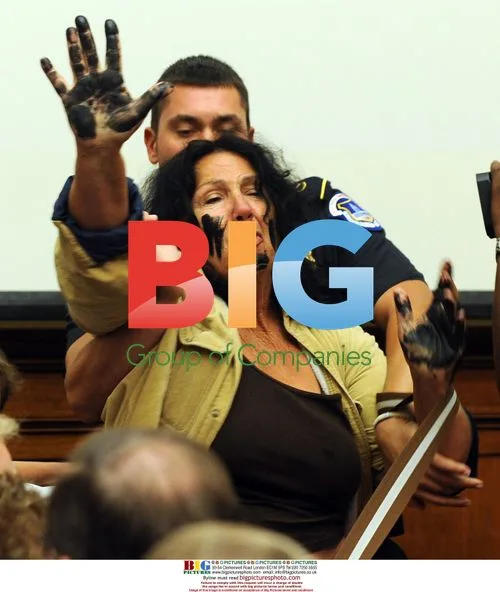 Protester Calls for BP CEO Charges