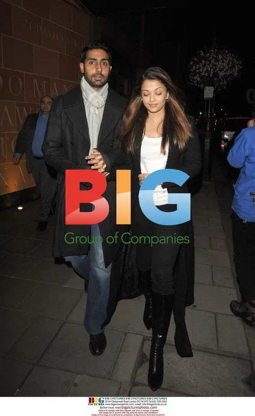Aishwarya Rai and Abhishek Bachchan Leaving London Restaurant