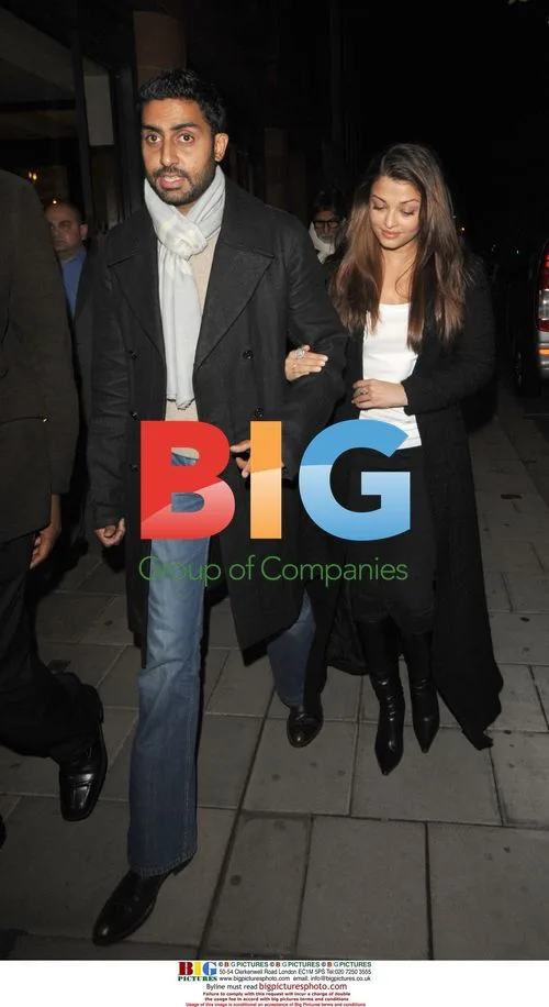 Aishwarya Rai and Abhishek Bachchan Leaving Restaurant