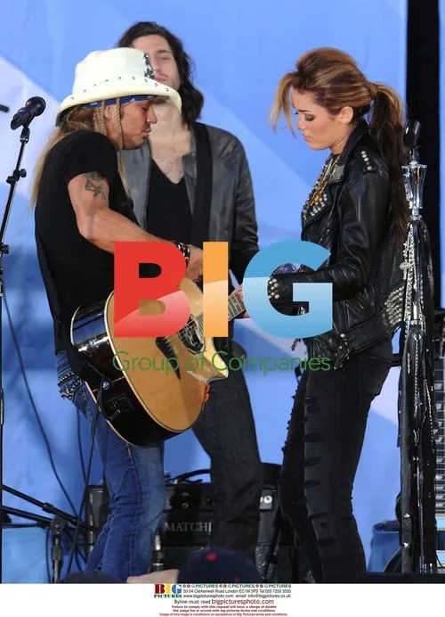 Miley Cyrus and Bret Michaels on GMA