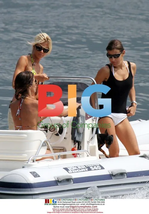 Elisabetta Canalis and Maddalena Corvaglia on Boat in Italy