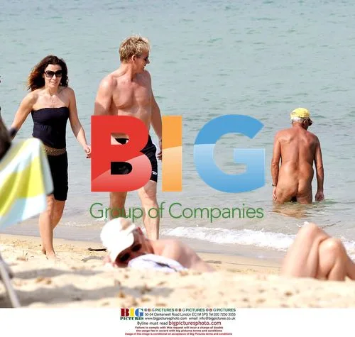 Gordon Ramsay on Beach with Wife