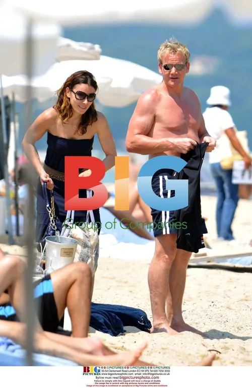 Gordon Ramsay on Beach with Wife