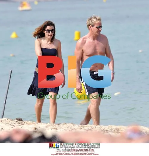 Gordon Ramsay on Beach with Wife