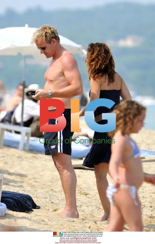 Gordon Ramsay on Beach with Wife