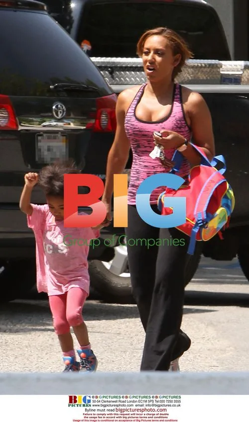 Mel B picks up daughter from school