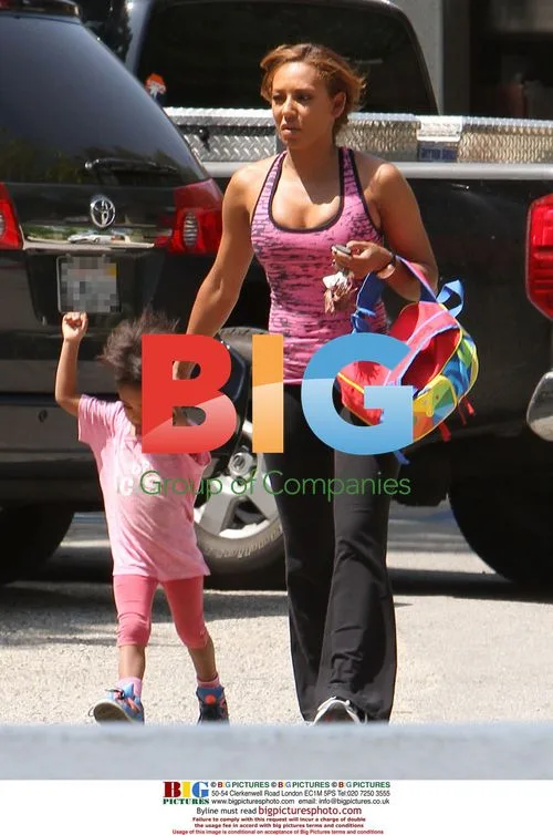 Mel B picks up daughter Angel from school