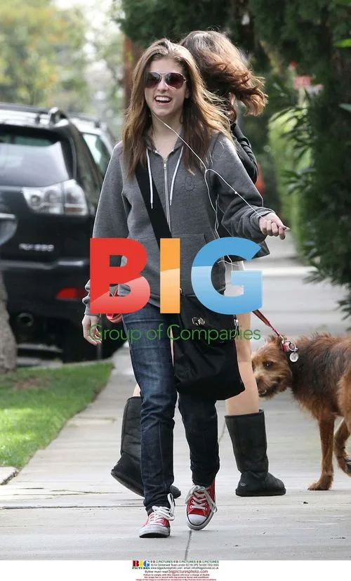 Anna Kendricks Pets Dog in Santa Monica