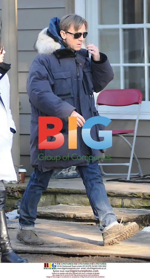 Daniel Craig and Satsuki Mitchell on Film Set