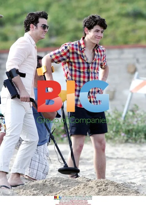 Jonas Brothers on TV Show Set