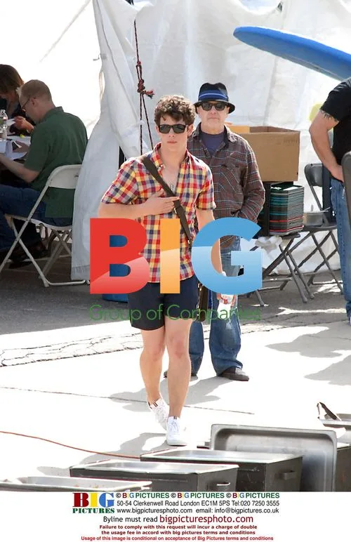 Nick Jonas Filming with Brothers