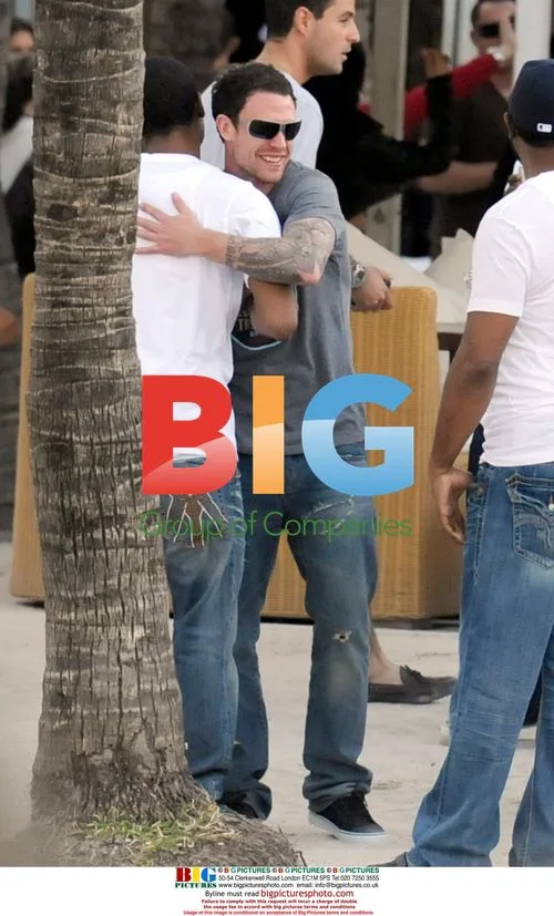UK & Ireland Dubai Rights Only: Wayne Bridge with Man City Pals in Miami