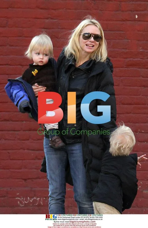 Naomi Watts and Liev Schreiber with Kids in NYC