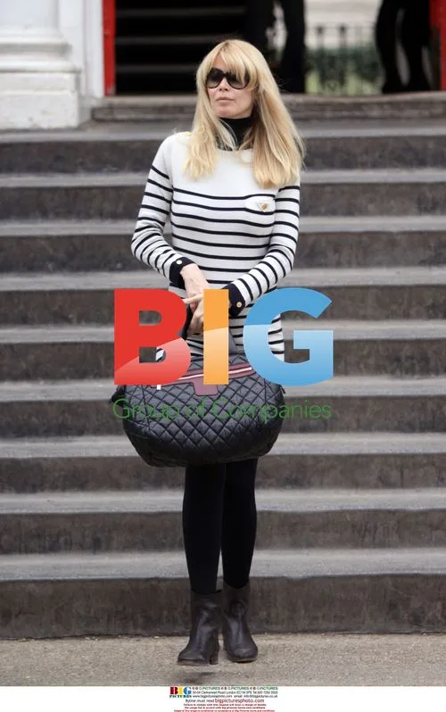 Claudia Schiffer Drops Off Kid at School