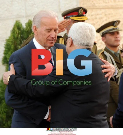 Joe Biden and Mahmoud Abbas in Ramallah