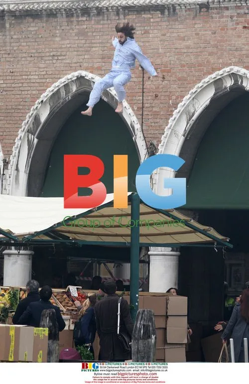 Johnny Depp's Stunt Double Jumps in Venice