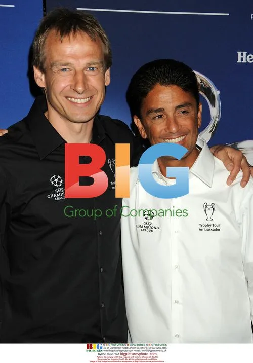 Jurgen Klinsmann and Bebeto at UEFA Trophy Unveiling