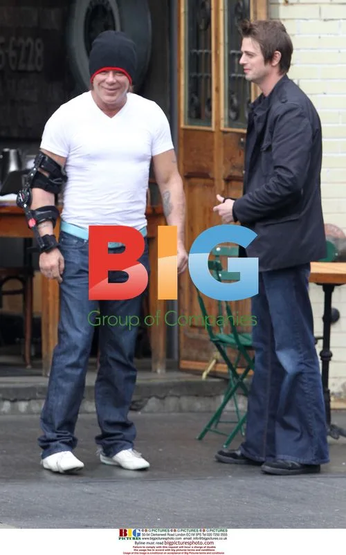 Mickey Rourke Smoking Outside Macelleria