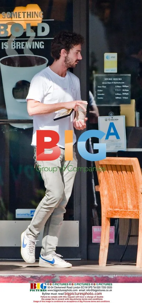 Shia LaBeouf Has Animated Conversation at Starbucks