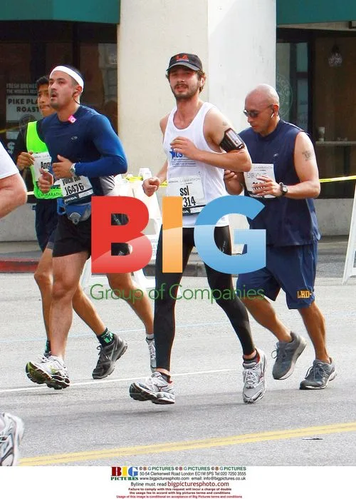 Shia LaBeouf running at LA Marathon
