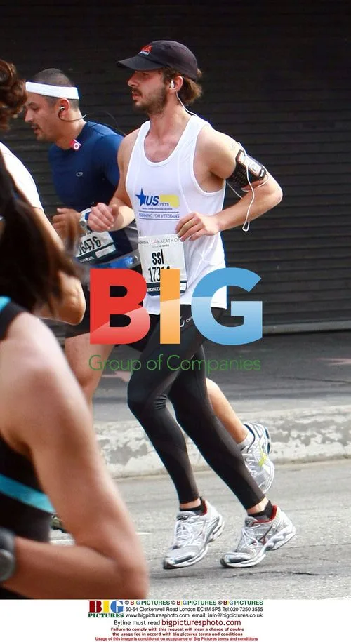 Shia LaBeouf Running at LA Marathon