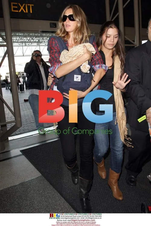 Gisele with Baby Benjamin at LAX