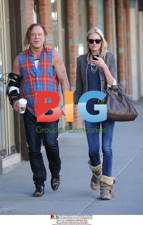 Mickey Rourke and girlfriend stroll in NYC