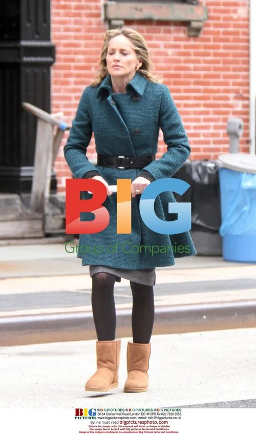 Christopher Meloni, Mariska Hargitay and Sharon Stone on 'Law & Order: SVU' set