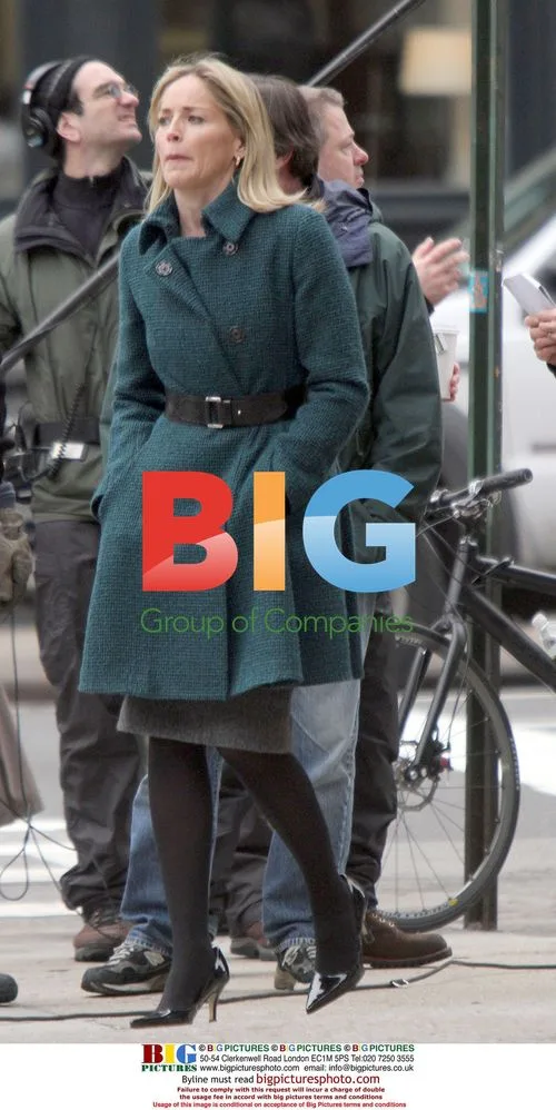Christopher Meloni, Mariska Hargitay, and Sharon Stone on 'Law & Order: SVU' set