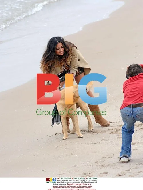 Camila Alves on the Beach in Barcelona