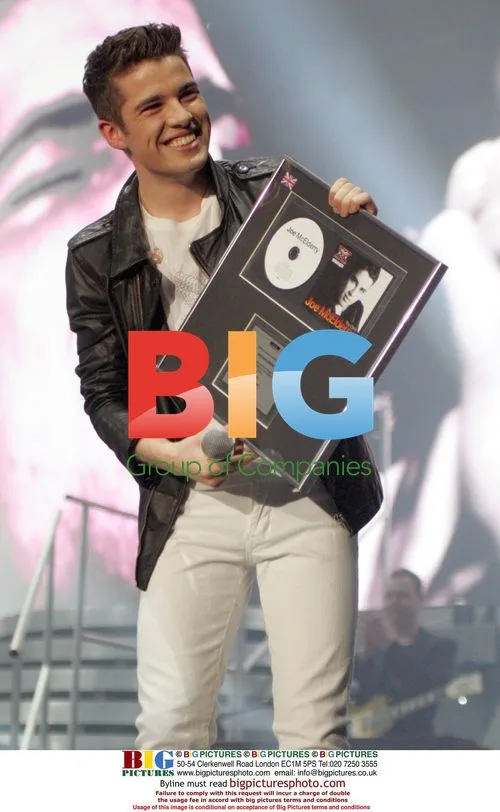 Joe McElderry Presented Platinum Disc Award