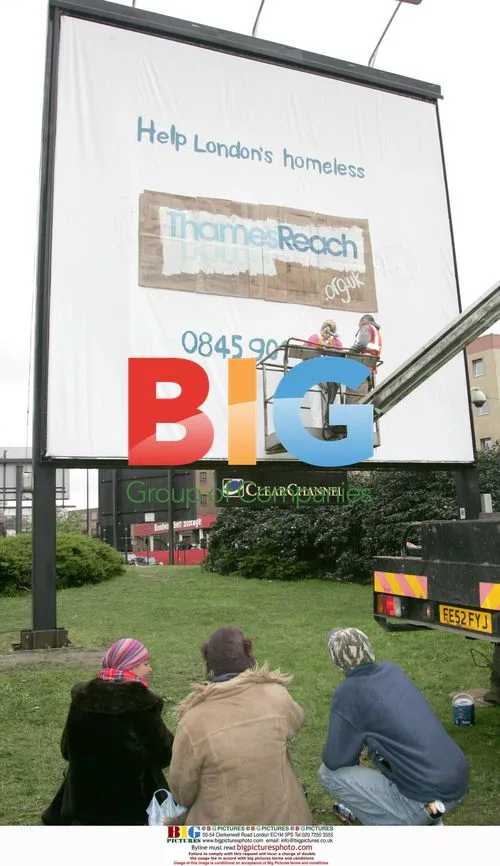 Joanna Lumley Paints Billboard for Thames Reach