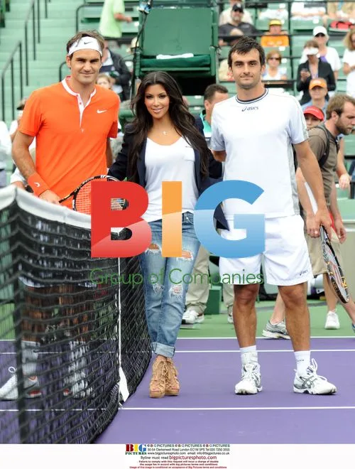 Kim Kardashian, Roger Federer, Florent Serra Coin Toss