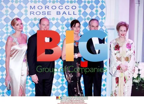 Caroline, Albert II, Mitterrand, and Charlene at Monaco Rose Ball