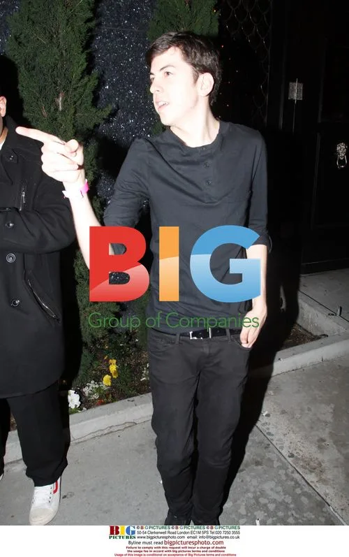 Christopher Mintz-Plasse outside Trousdale