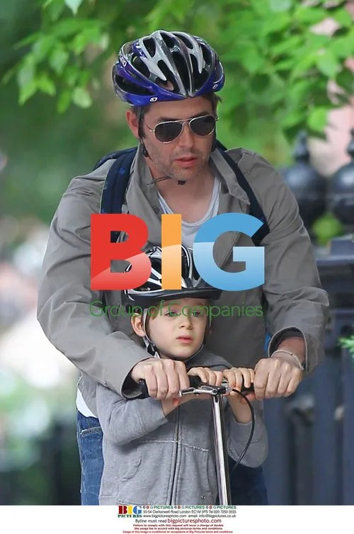 Matthew Broderick and son on scooter