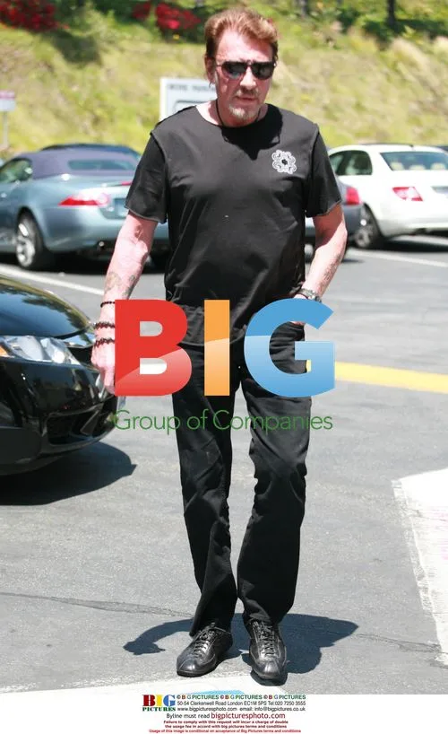 Johnny Hallyday Strolls in Beverly Hills