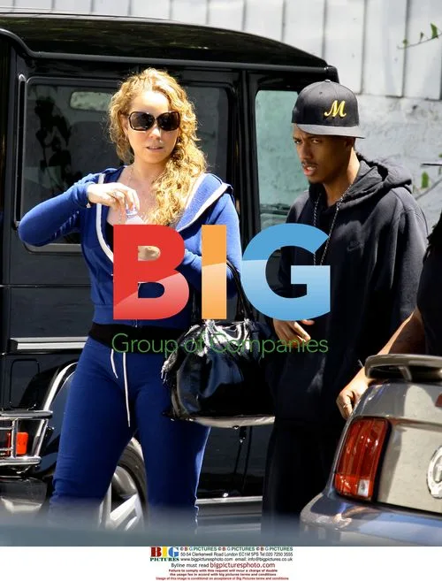Mariah Carey and Nick Cannon at Studio