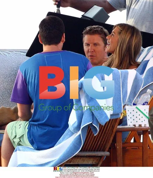 Jennifer Aniston and Adam Sandler on set in Maui