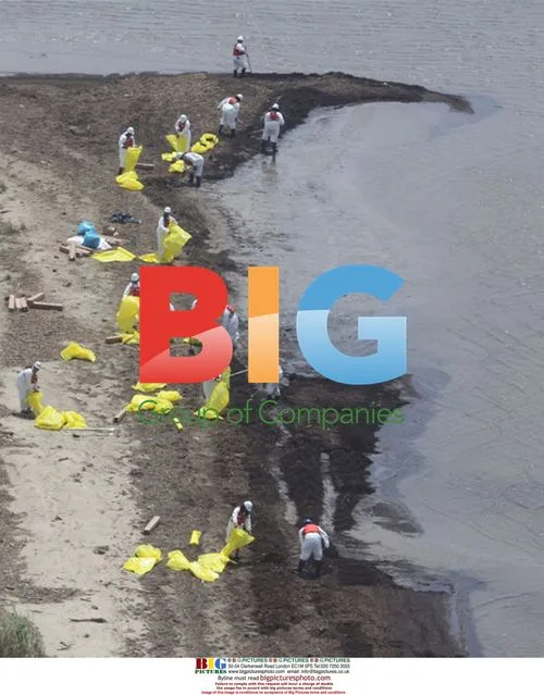 Workers clean up Gulf oil spill