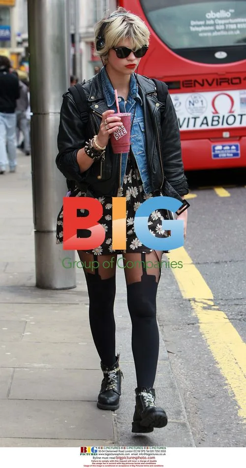 Pixie Geldof Spotted Drinking Smoothie