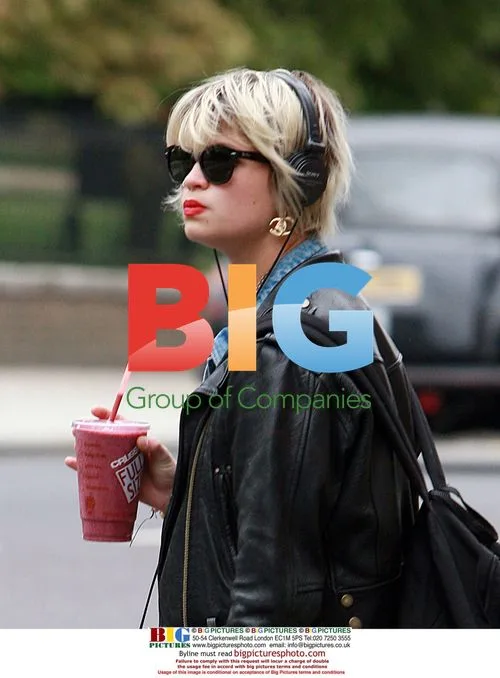 Pixie Geldof Drinks Smoothie in Goth Style