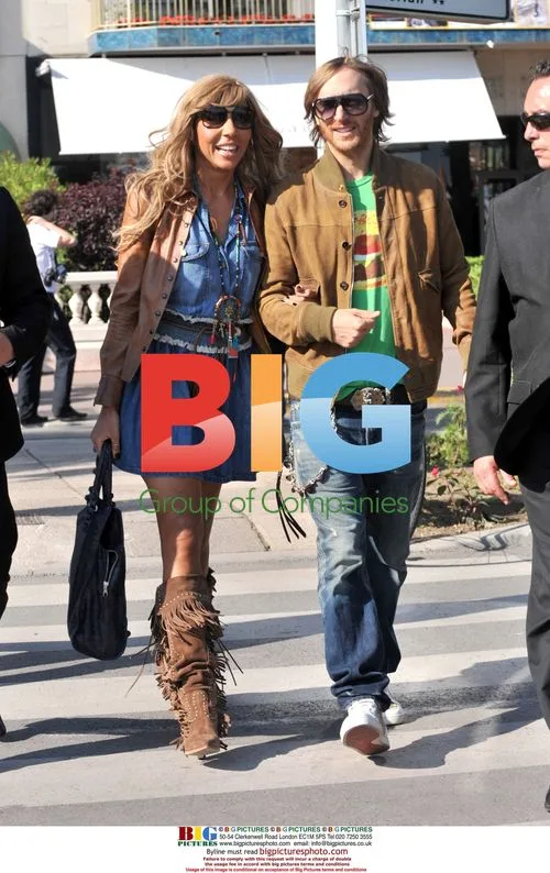Cathy and David Guetta on Croisette in Cannes