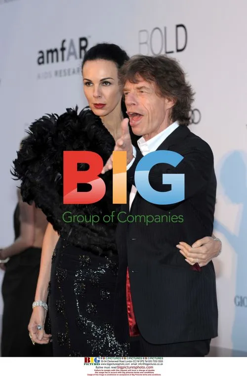 Mick Jagger and L'wren Scott at Amfar Gala