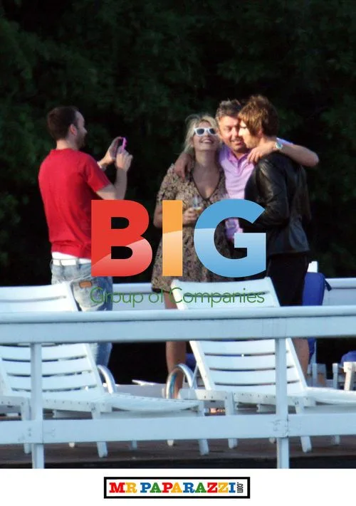 Liam Gallagher and friends at friend's wedding in Italy