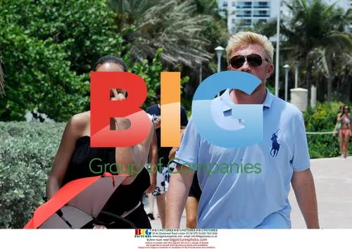 Boris Becker Family Stroll in Miami