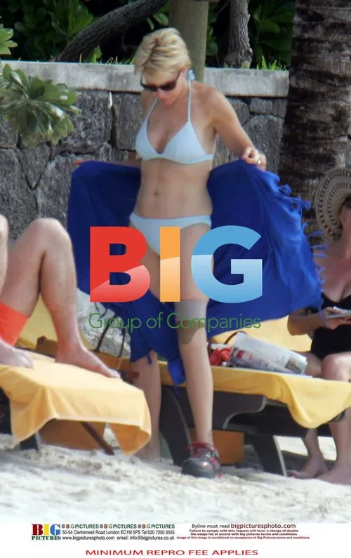 Heather Mills on Beach with Boyfriend